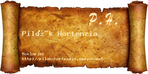 Pilák Hortenzia névjegykártya